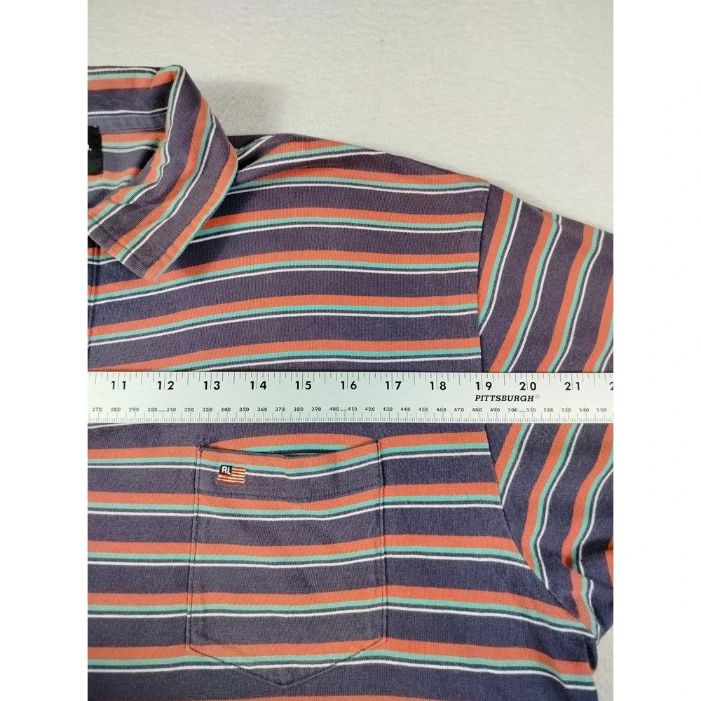 Vintage Polo Jeans Co Ralph Lauren Polo‎ Shirt Mens Large Purple Striped Preppy